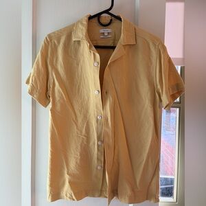Men's Reiss Yellow Short Sleeve Camp Shirt